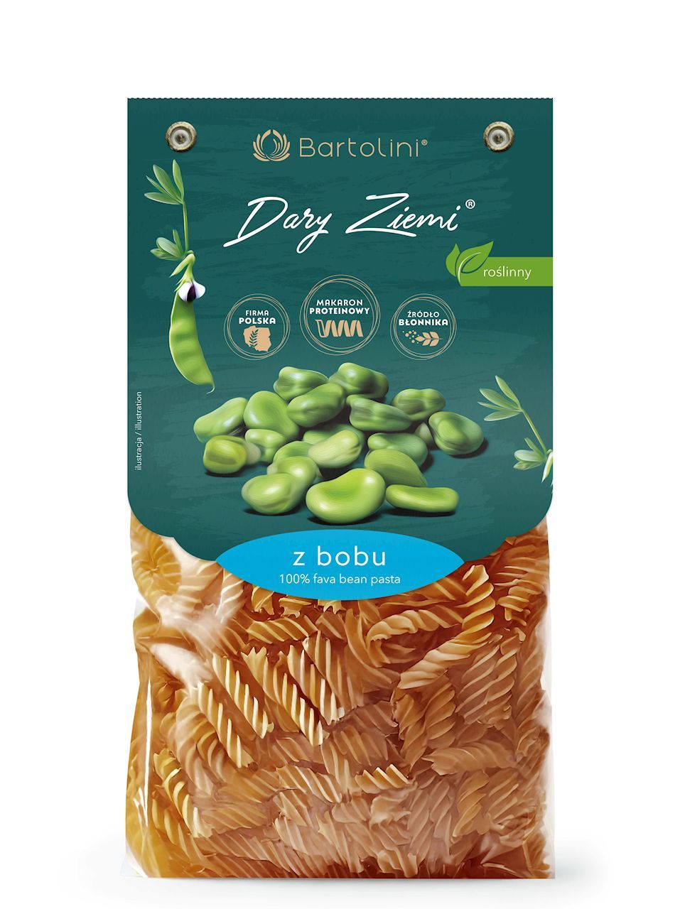 Bartolini Makaron proteinowy (z bobu) świderki 250 g