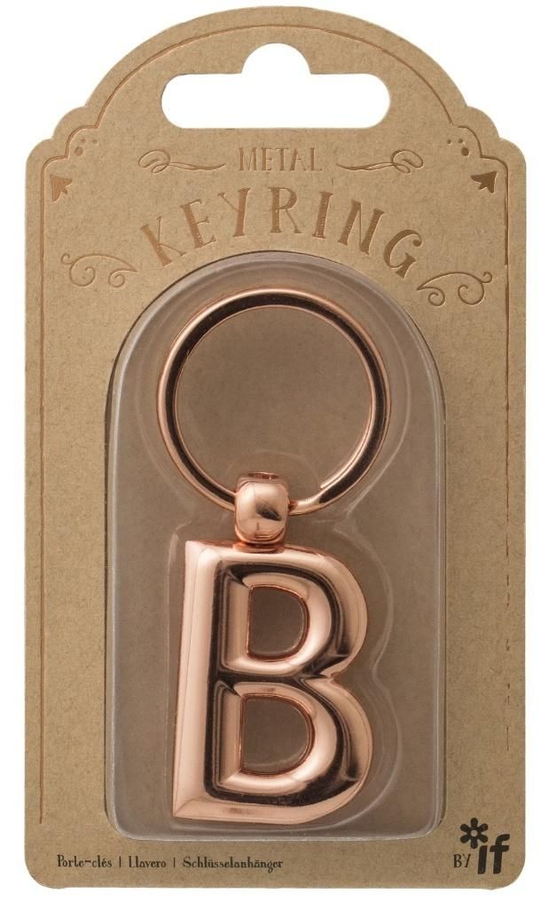 If Metalowy brelok do kluczy litera B Keyring