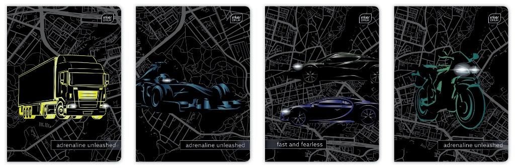 Interdruk Zeszyt A532k 3kol linia 70g Uv Cars (10szt)