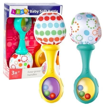Grzechotki z miękką piłeczką 2szt Leantoys