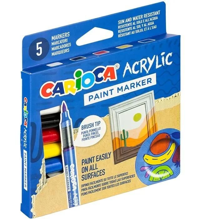 Carioca Markery akrylowe z pędzelkiem 5 ów