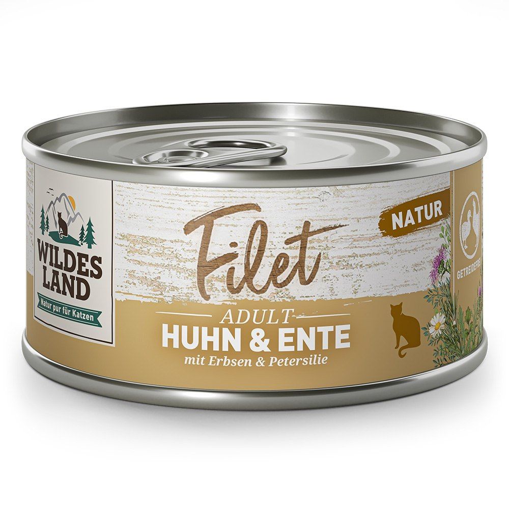 Wildes Land Cat Huhn Ente Filet - filety z kurczaka i kaczki 80 g - karma dla zwierząt