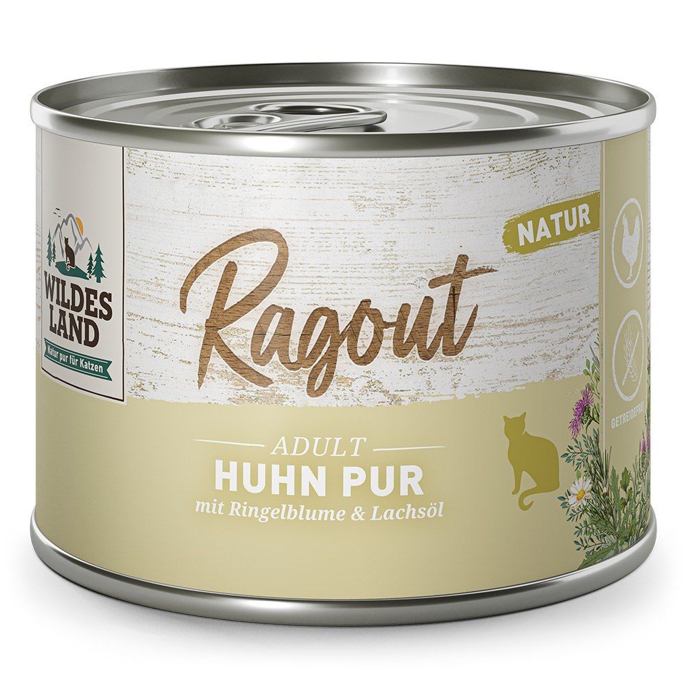 Wildes Land Cat Ragout Huhn Pur - kurczak 180 g - karma dla zwierząt