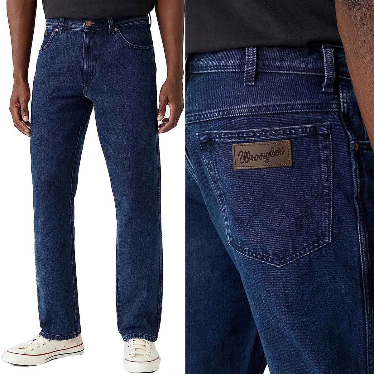 Wrangler TEXAS Stone klasyczne proste spodnie jeansowe bez streczu W34 L36