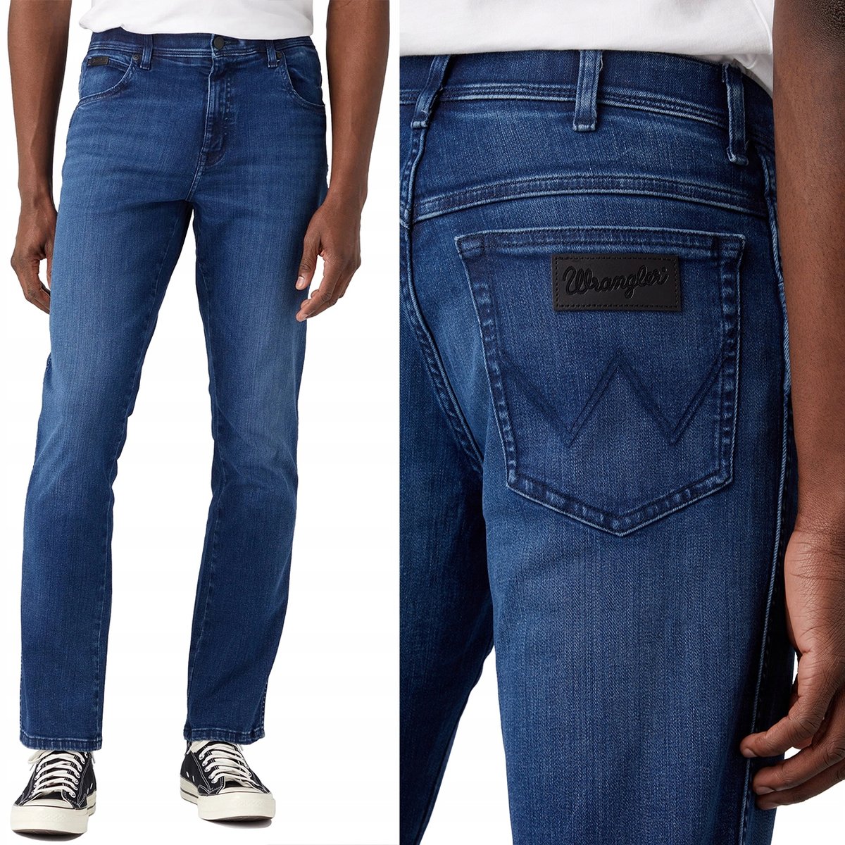 Wrangler TEXAS SLIM Apollo FREE TO STRETCH wygodne spodnie jeansowe W40 L32