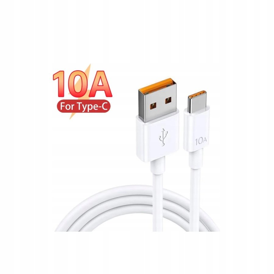 Kabel szybkiego ładowania USB typ C do telefonu 10A, 120W, długość 2m