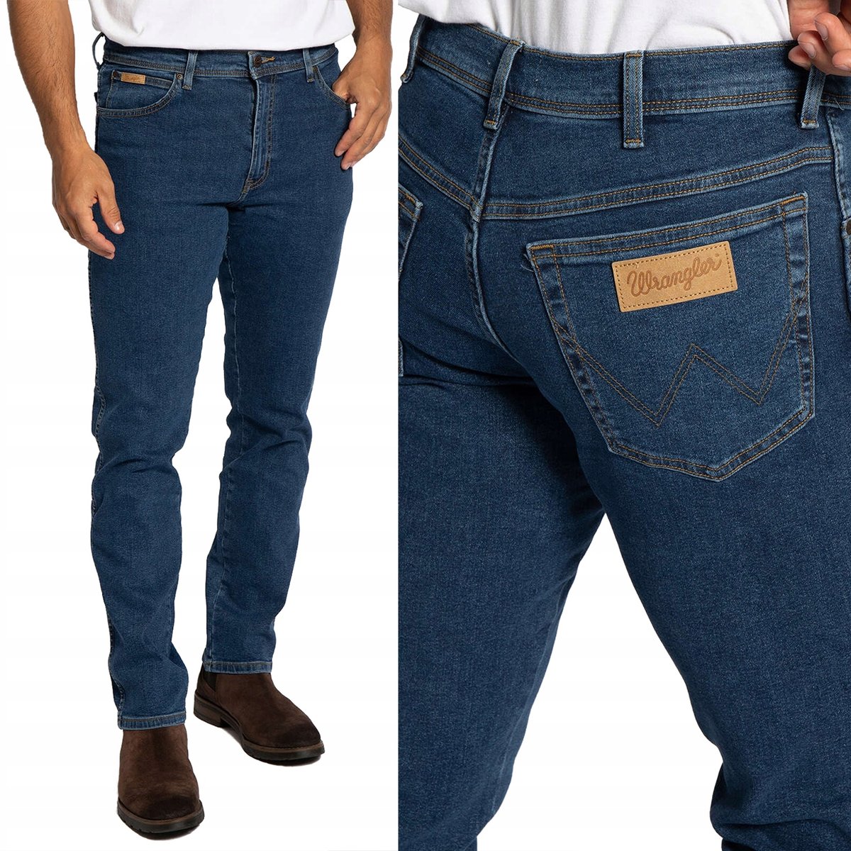 Wrangler TEXAS SLIM Crazy Game lekko dopasowane spodnie jeansowe W40 L32