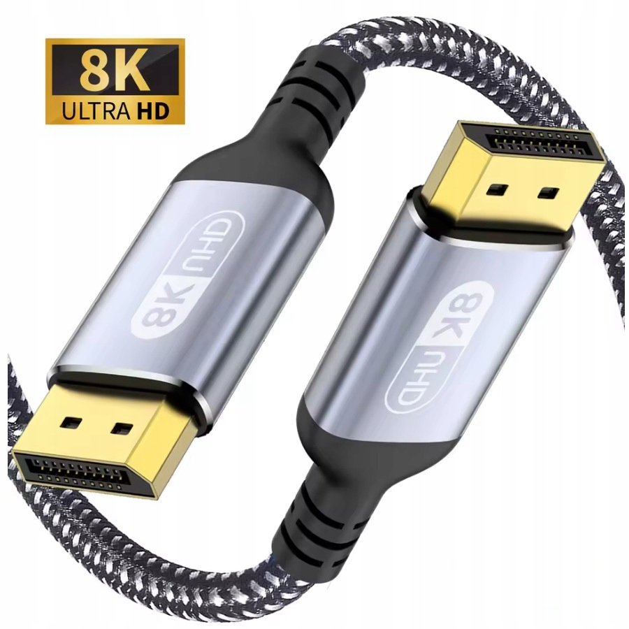 Kabel DisplayPort 8K DP 1.4, 8K 60Hz, 4K 144Hz, 2m