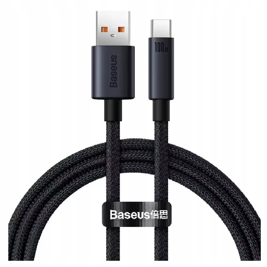Kabel Baseus USB-A do USB-C 100W 1m, 480Mb/s wytrzymały, szybkie ładowanie