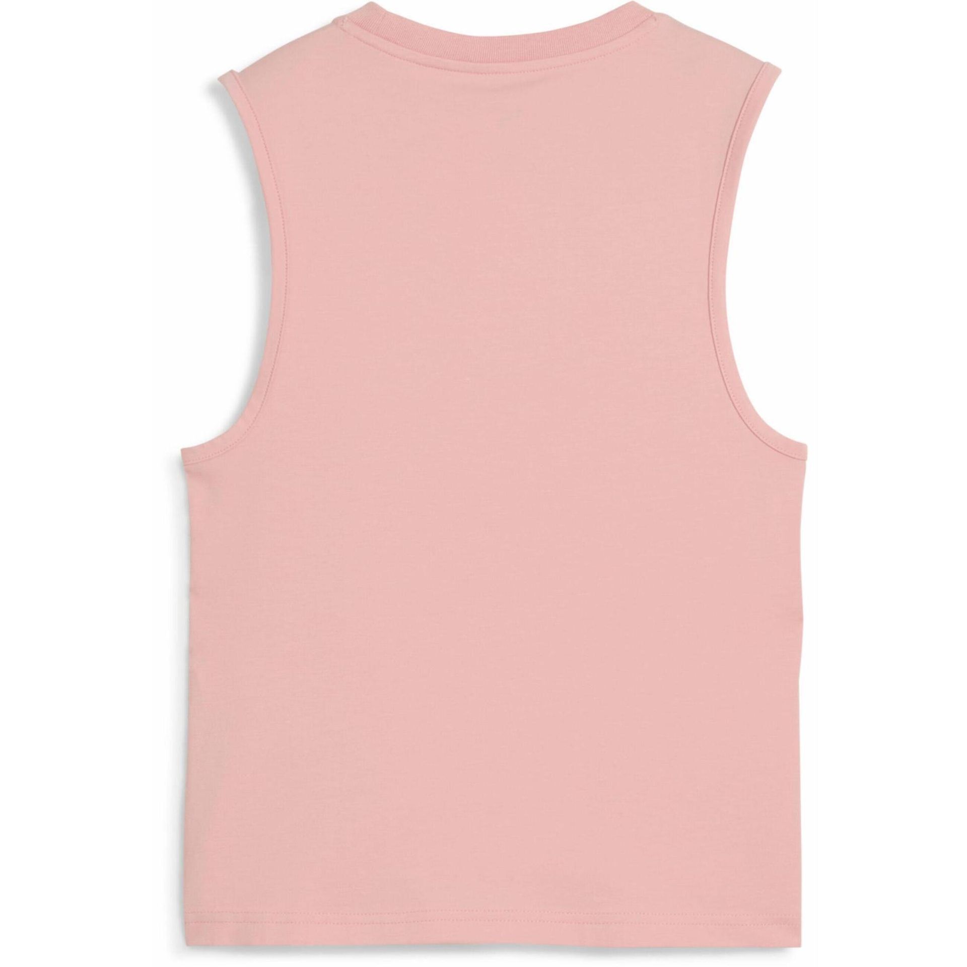 Damska wąska koszulka bez rękawów z logo No. 1 ESS PUMA Pink Fruit