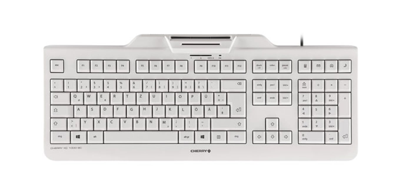 CHERRY KC 1000 SC klawiatura USB QWERTY British English Szary JK-A0100GB-0
