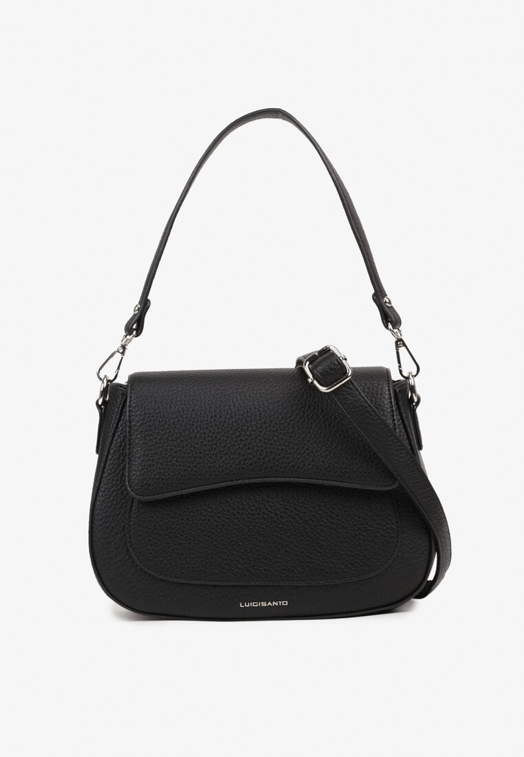 Czarna Torebka Listonoszka z Paskiem i Rączką Claravie