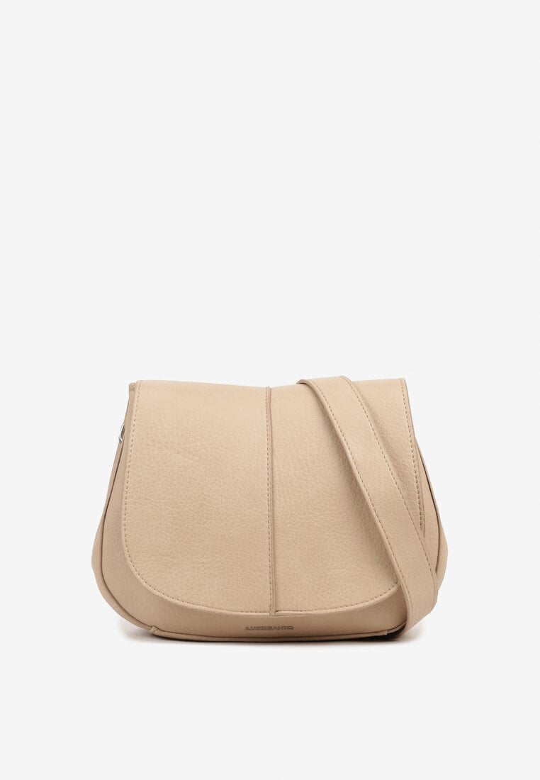 Ciemnobeżowa Dwukomorowa Torebka z Ozdobną Klapą Galairia