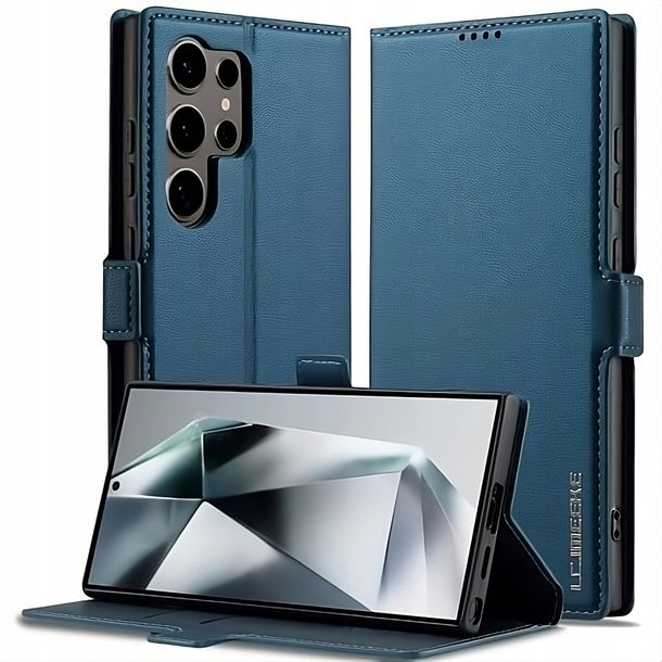 Etui portfelowe Premium LC.IMEEKE do Samsung Galaxy S24 Ultra - Niebieski