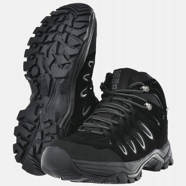 Buty męskie zimowe ocieplane Big Star trekkingowe skórzane OO174333 r. 42