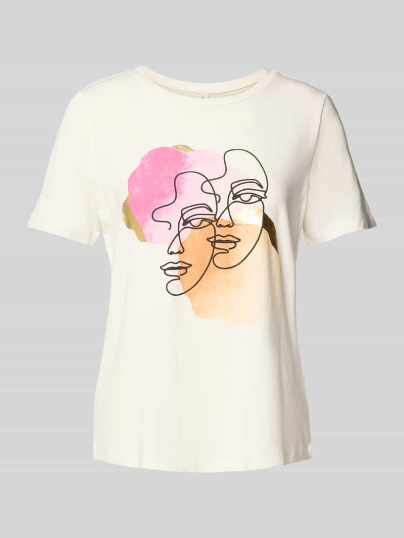 T-shirt o kroju comfort fit z mieszanki bawełny model ‘DIFACEY’