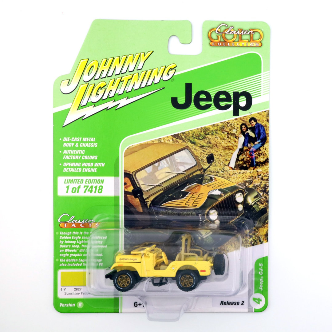 JOHNNY LIGHTNING Classic Gold Collection Jeep CJ-5 Sunshine Yellow JLCG025B