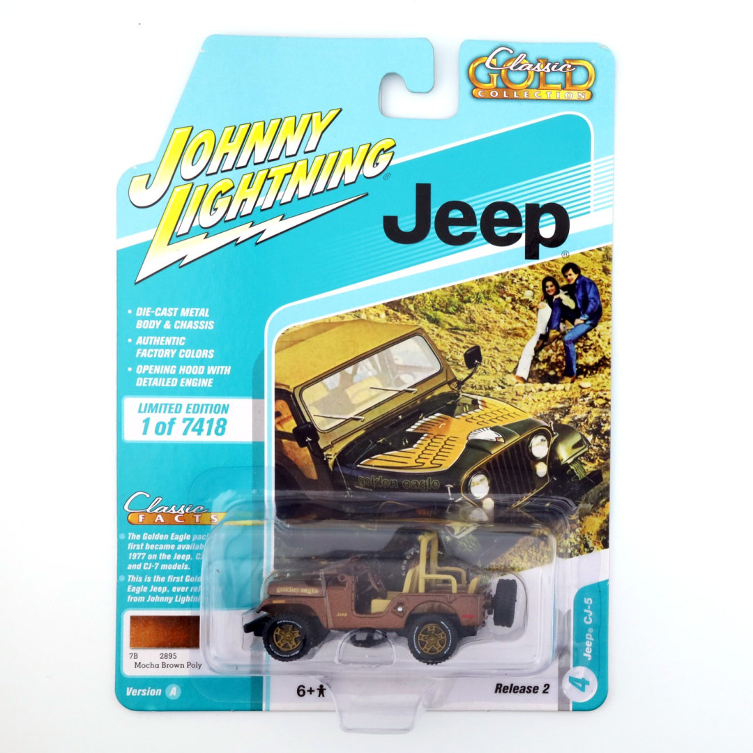 JOHNNY LIGHTNING Classic Gold Collection Jeep CJ-5 Dark Brown JLCG025A