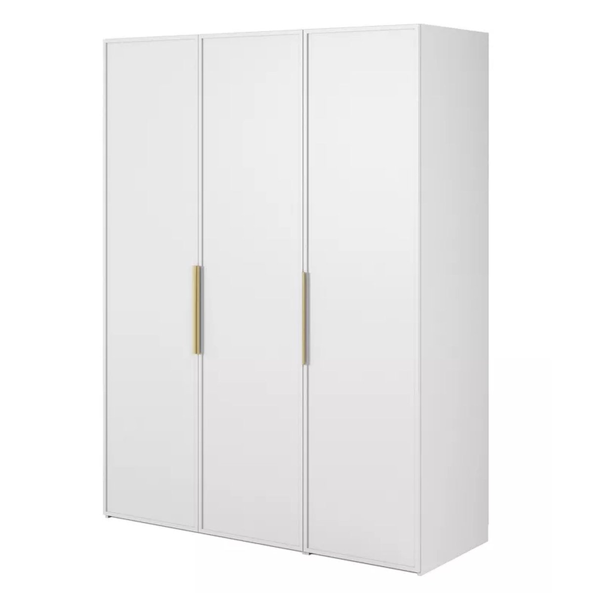 Szafa trzydrzwiowa Frame z dwoma drążkami 150 cm Biała