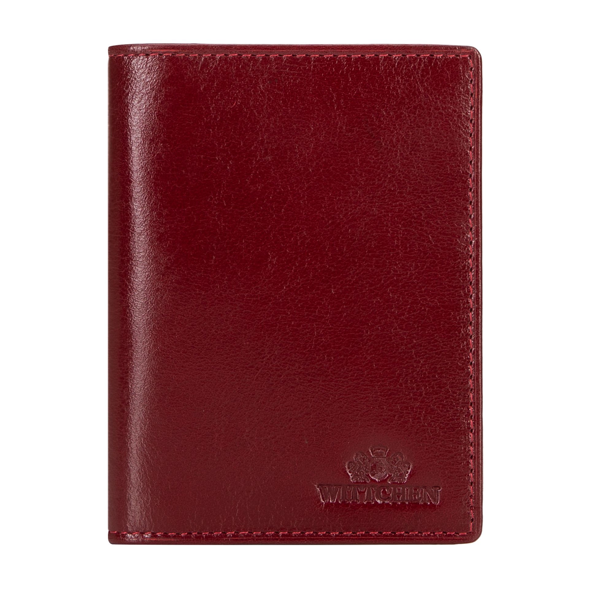 Etui na dokumenty skórzane z kieszenią na dowód rejestracyjny czerwone