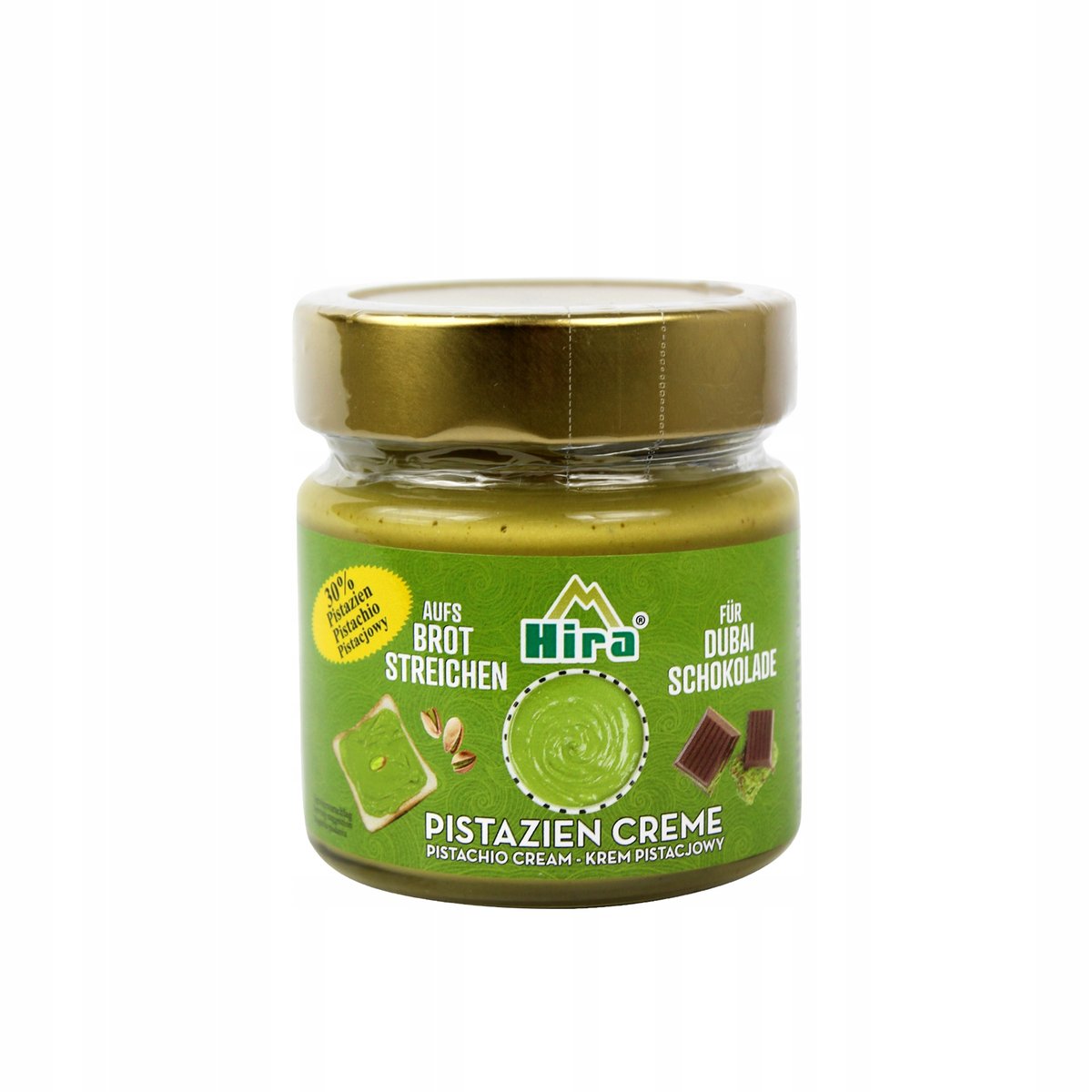 KREM SŁODKI PISTACJOWY 30% ORZECHÓW 200 G HIRA- DO CZEKOLADY DUBAJ MUFFINEK
