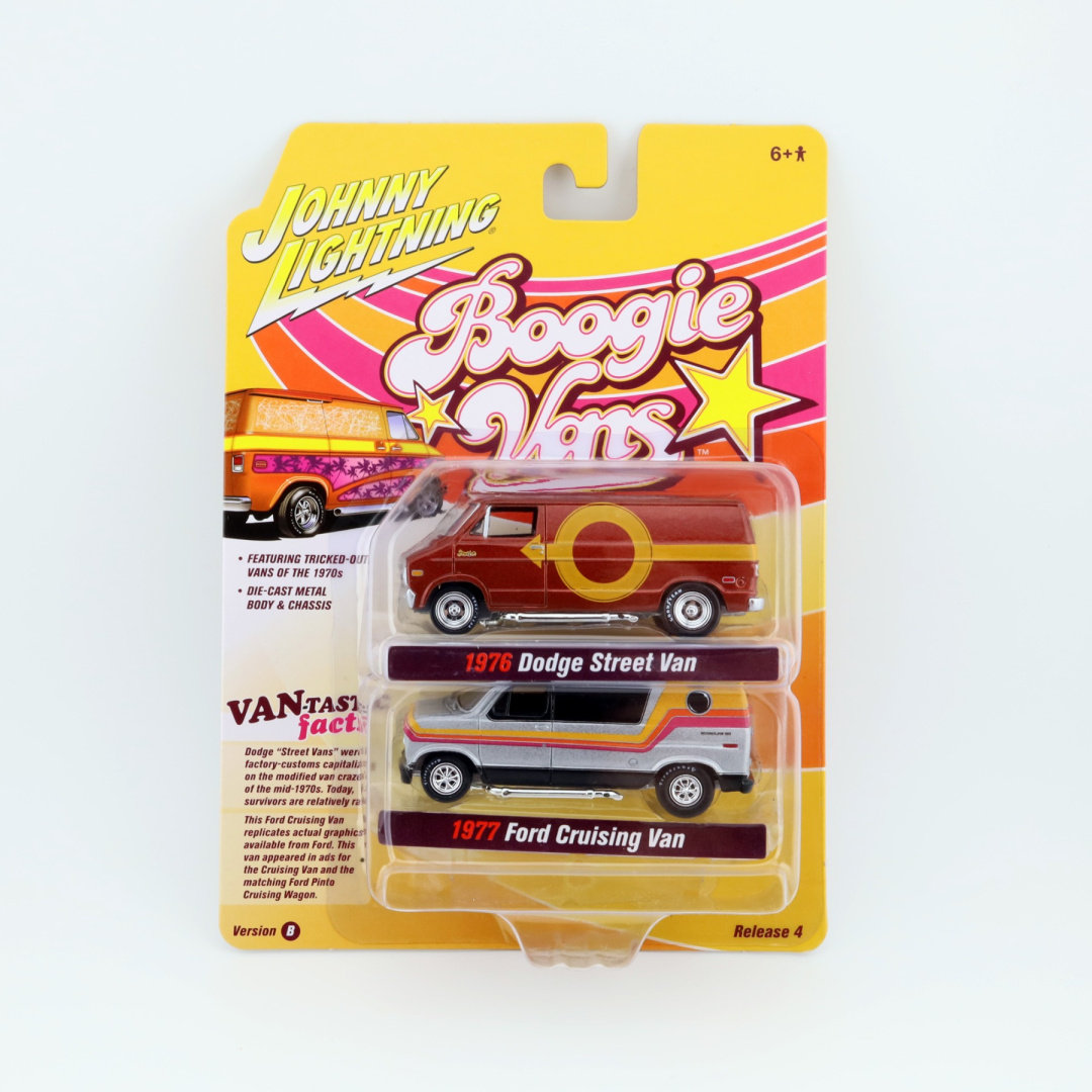 JOHNNY LIGHTNING 2-Pack 1976 Dodge Street Van & 1977 Ford Cruising Van (wersja 2)