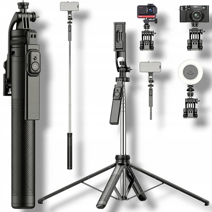STATYW DO TELEFONU NA SELFIE TRIPOD KIJEK STICK 180cm BLUETOOTH PILOT