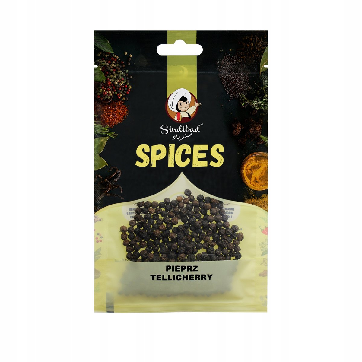 PIEPRZ TELLICHERRY W ZIARNACH INDYJSKI CZARNY PREMIUM 15 g SINDIBAD SPICES