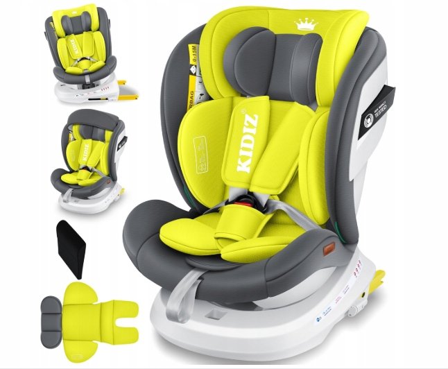 FOTELIK SAMOCHODOWY DLA DZIECI ISOFIX 5-PUNKTOWE PASY 0-36KG OBRÓT 360°