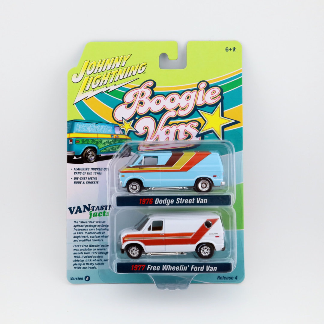 JOHNNY LIGHTNING 2-Pack 1976 Dodge Street Van & 1977 Ford Cruising Van (wersja 1)