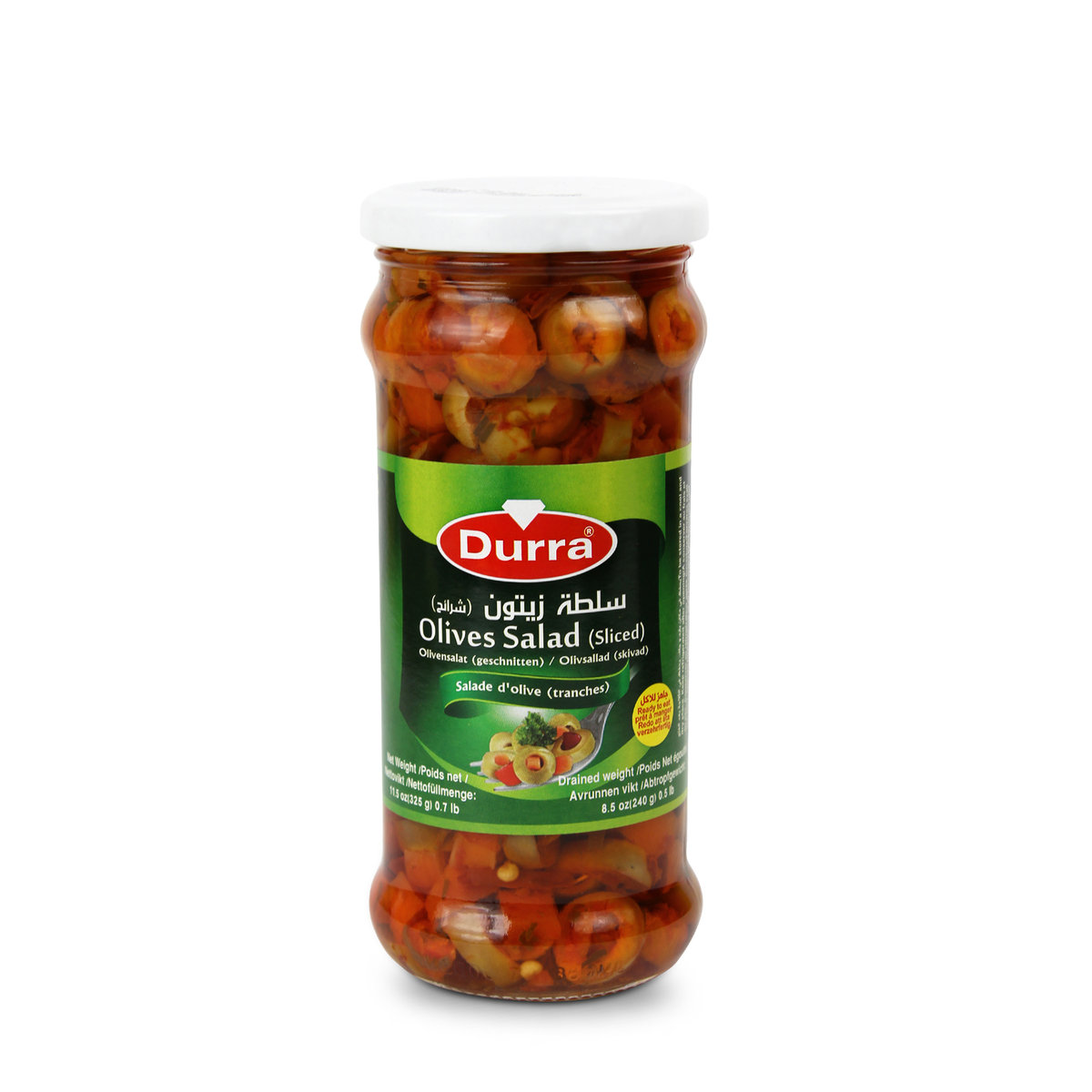 SAŁATKA WARZYWNA Z ZIELONYCH OLIWEK W OLEJU 325g Durra