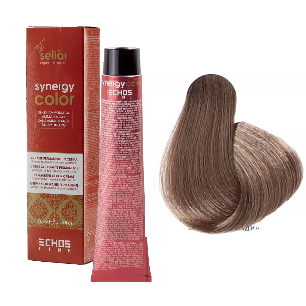 Echosline Seliar Synergy Color, farba do włosów bez amoniaku, 7.32 Blonde Beige, 100ml