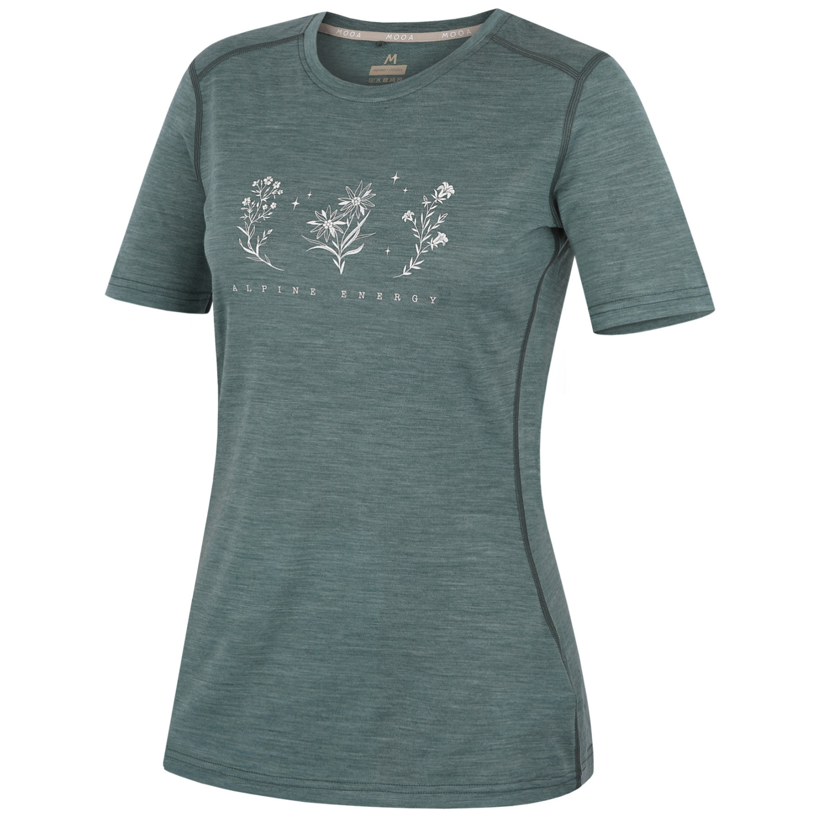 Koszulka damska MOOA Merino Lyolite Bloom 150 Short Rozmiar: XL / Kolor: turkusowy