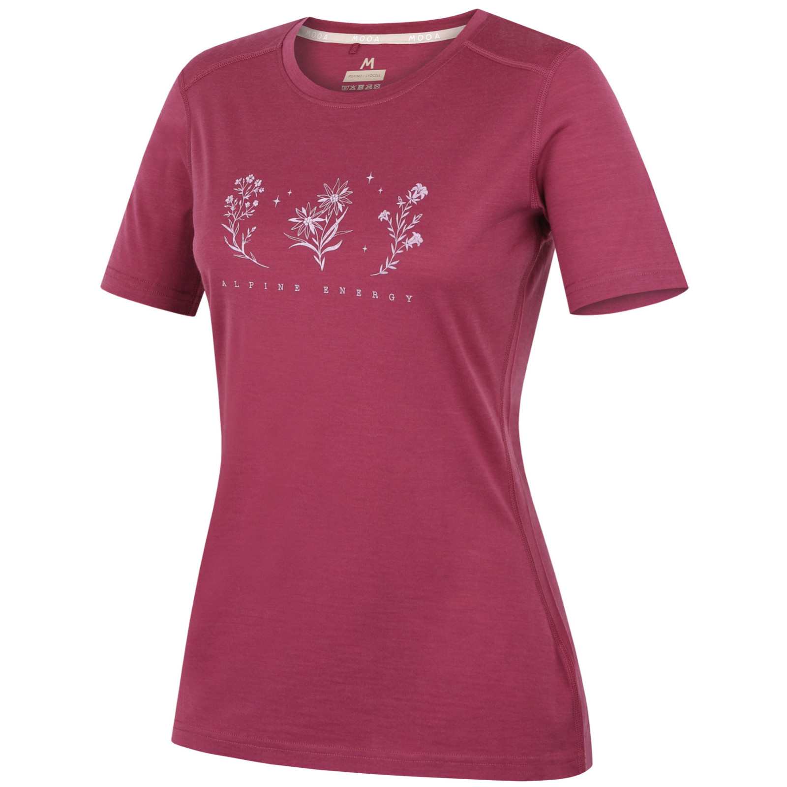Koszulka damska MOOA Merino Lyolite Bloom 150 Short Rozmiar: L / Kolor: różowy