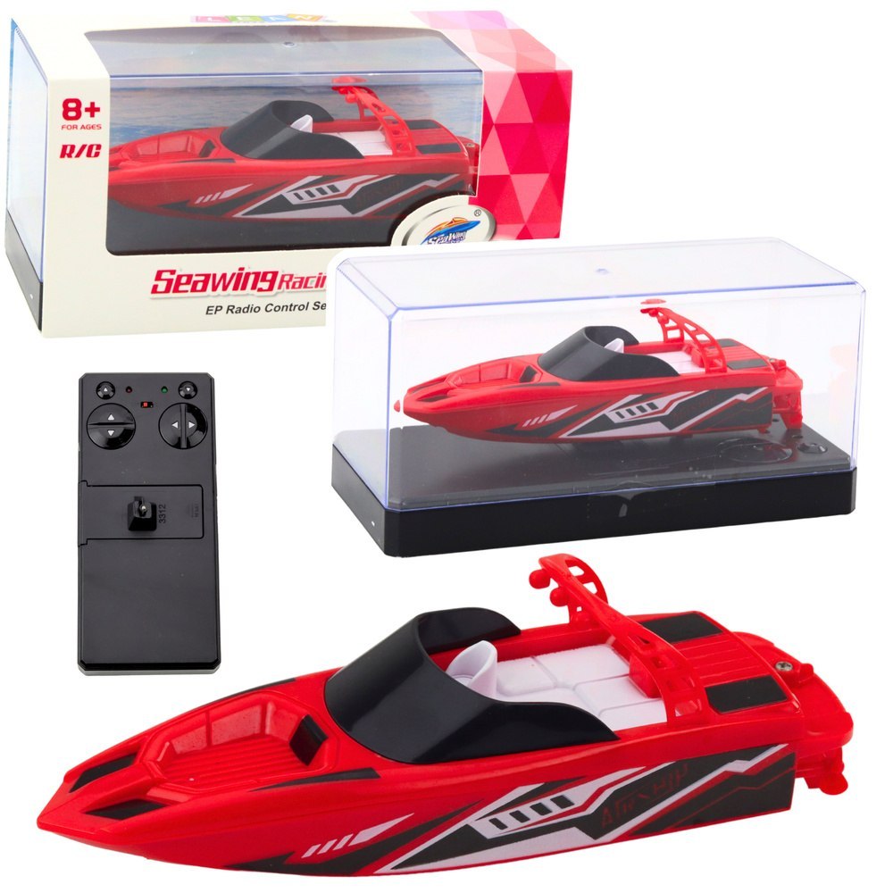 Łódź Motorówka Zdalnie Sterowana RC Biało-Czerwona 15cm LEAN Toys