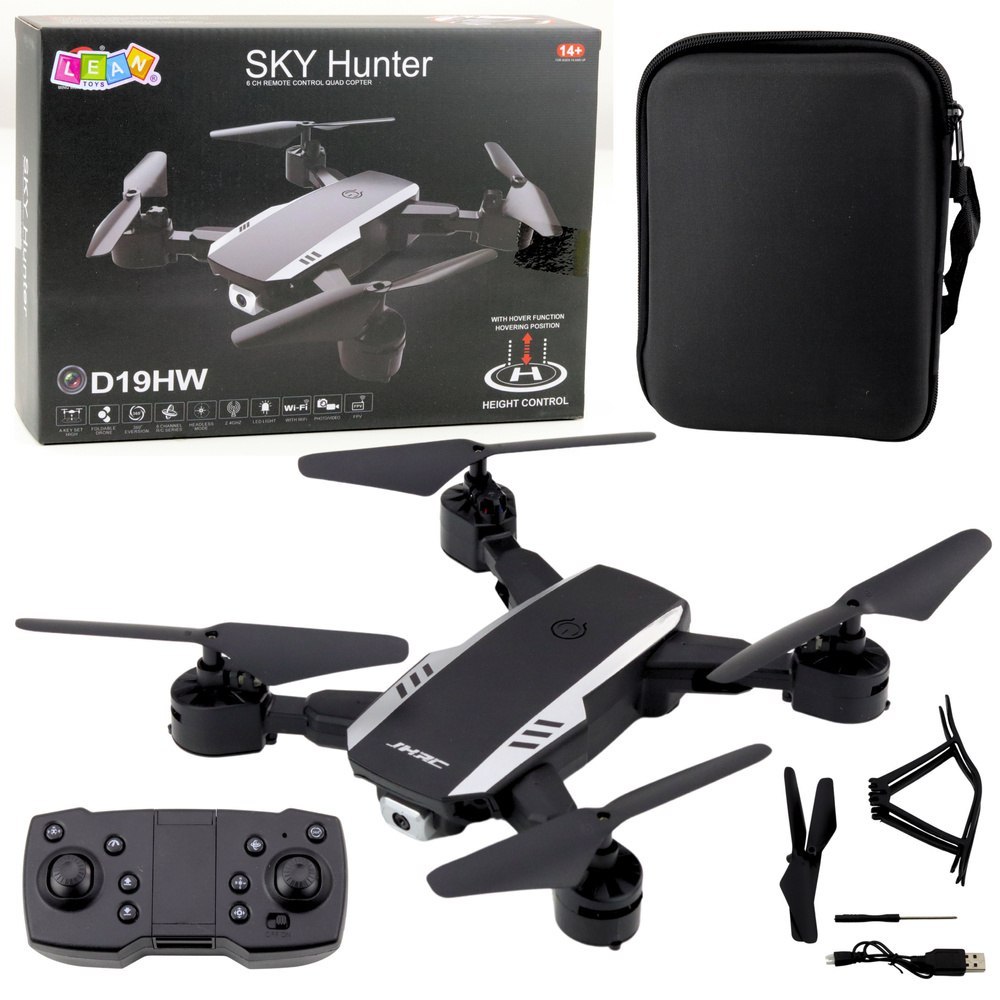 Dron Sky Hunter D19HW Kamera FVP Wi-Fi Pilot Z Uchwytem Na Telefon Etui LEAN Toys