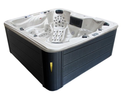 HYDROSAN - Wanna SPA Jacuzzi ogrodowe z hydromasażem 6-osobowa 230x230 cm CAPPUCCINO OBUDOWA ANTRACYT SPA703A