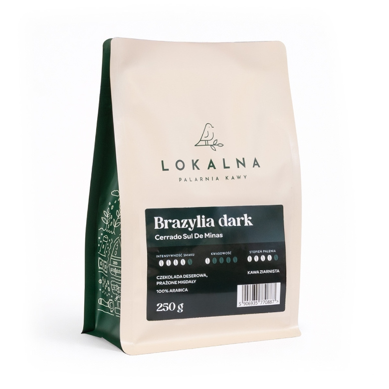 Kawa ziarnista Lokalna Palarnia Kawy Brazylia Dark 250g