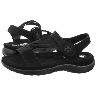 Sandały Czarne 64870-02 Black (RI276-a) Rieker