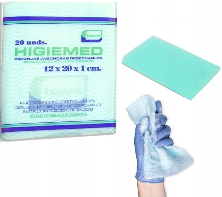 MYJKA DO CIAŁA HIGIEMED 12X20 X1 CM 20 SZTUK