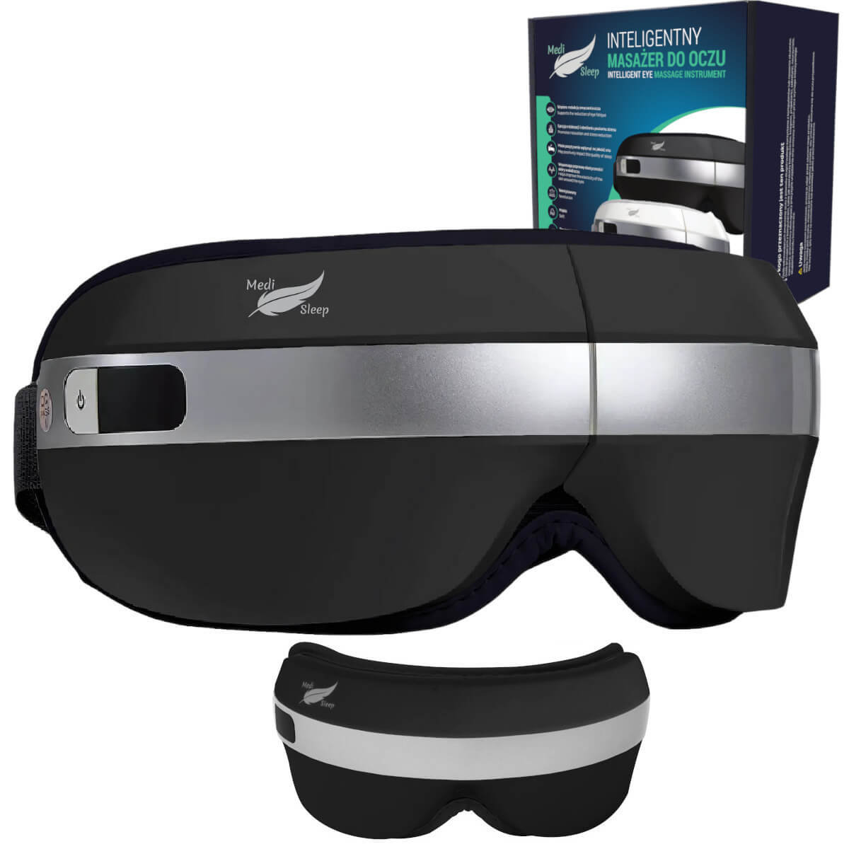 MASAZER DO TWARZY OCZU Z CIEPŁYM KOMPRESEM, 4 TRYBY MASAZU BLUETOOTH REGULA