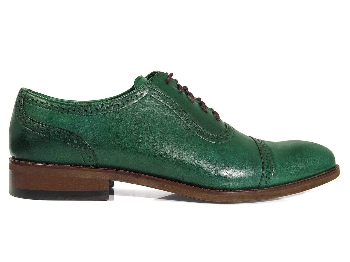 Zielone eleganckie buty męskie Brogsy Modini T142 r. 46