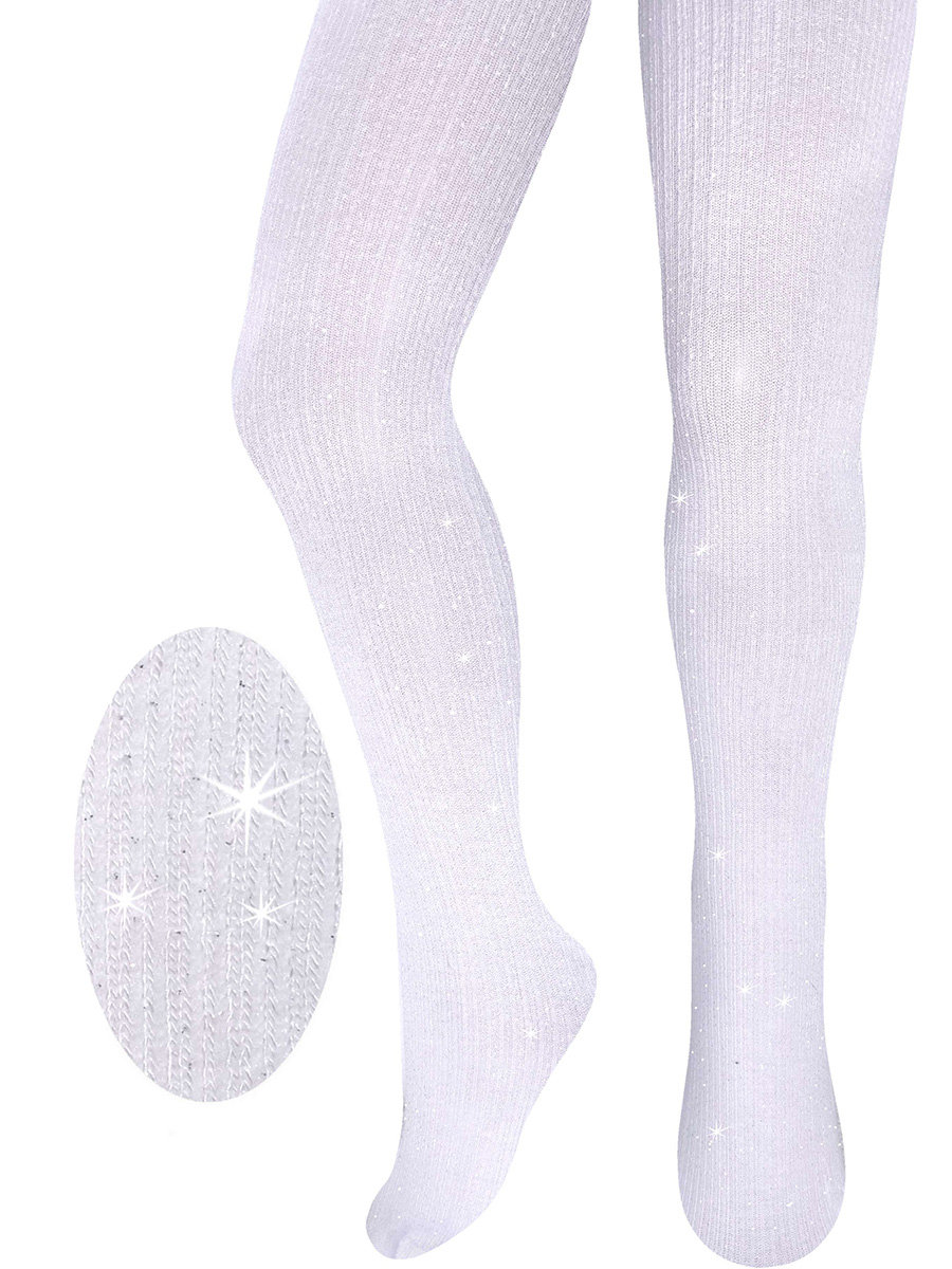 Dziewczęce rajstopki wiskozowe białe Milusie r.116/122