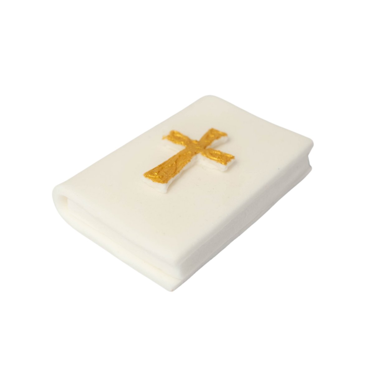 Książka 3D Komunijna ze złotym krzyżykiem dekoracja cukrowa