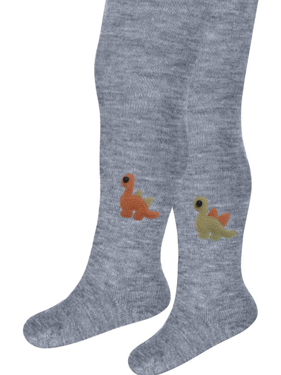 Chłopięce rajstopki z dinozaurami szare Milusie r.56/62