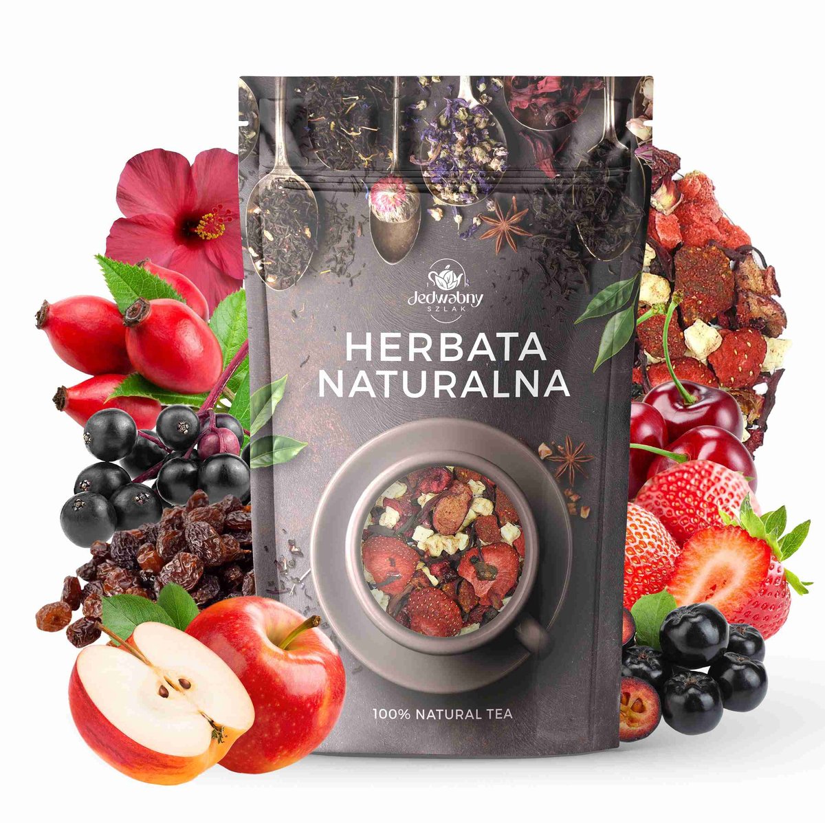 Herbata Owocowa Niespodzianka 100g hibiskus truskawka wiśnia lio