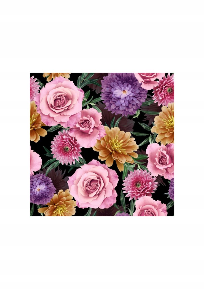 Zasłona VELVET 150cm z motywem KWIATY 3D-METRAŻ