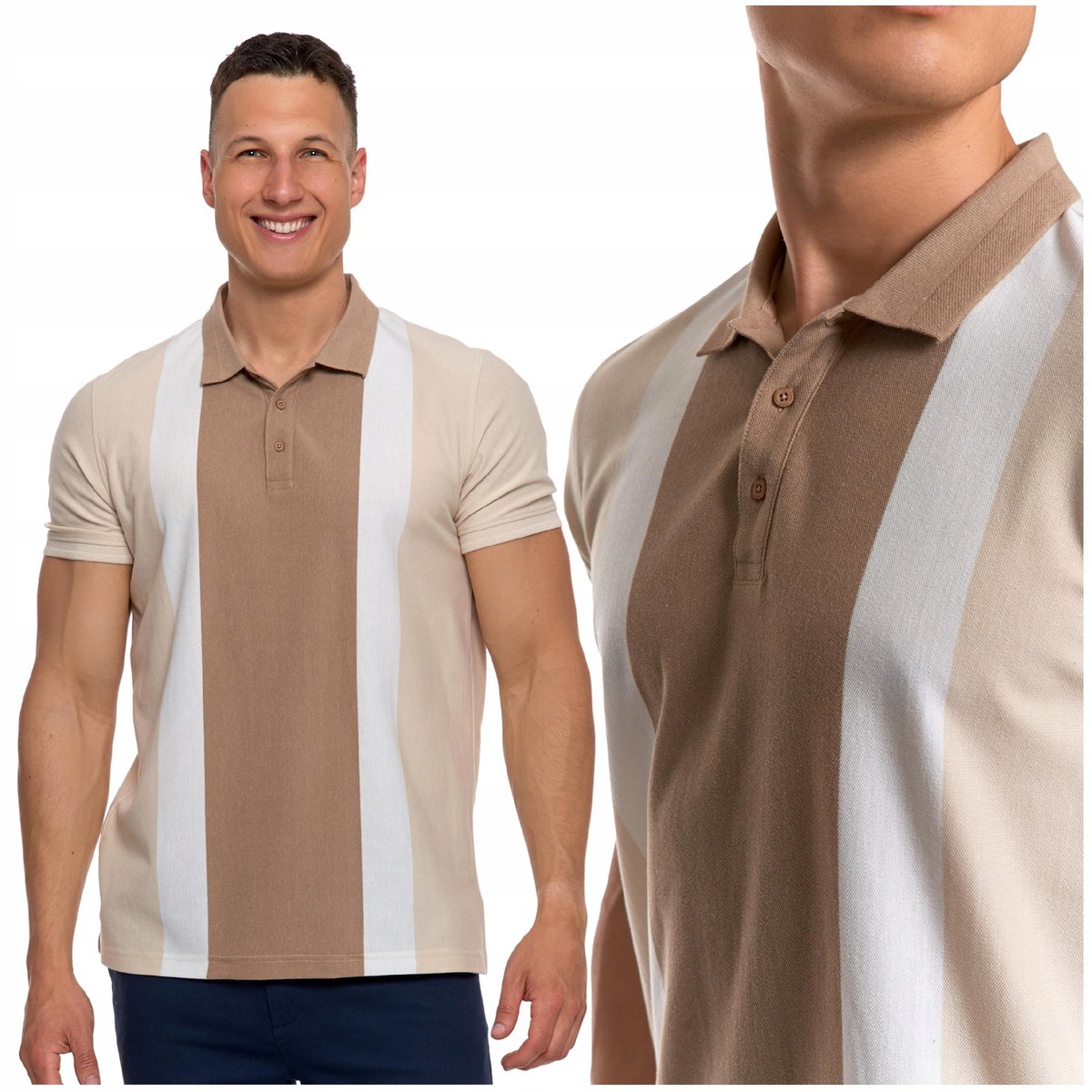 Elegancki T-Shirt Koszulka Polo Polówka z Krótkim Rękawem Modna MORAJ - 3XL