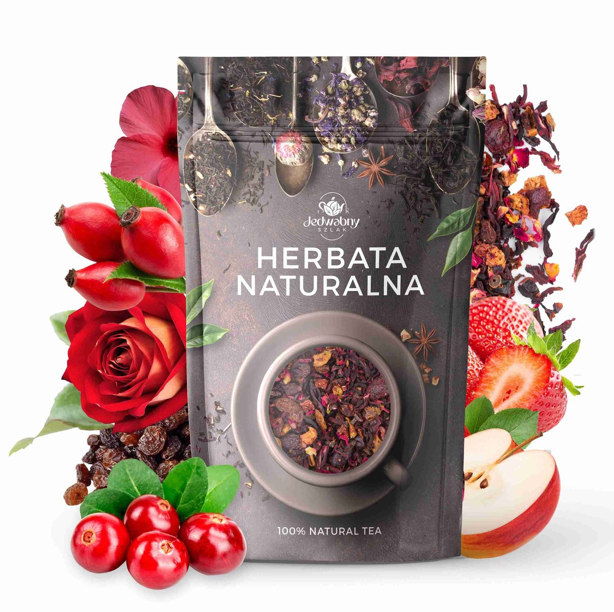 Herbata owocowa Żurawinowo truskawkowa 100g WYSOKA JAKOŚC delikatny smak