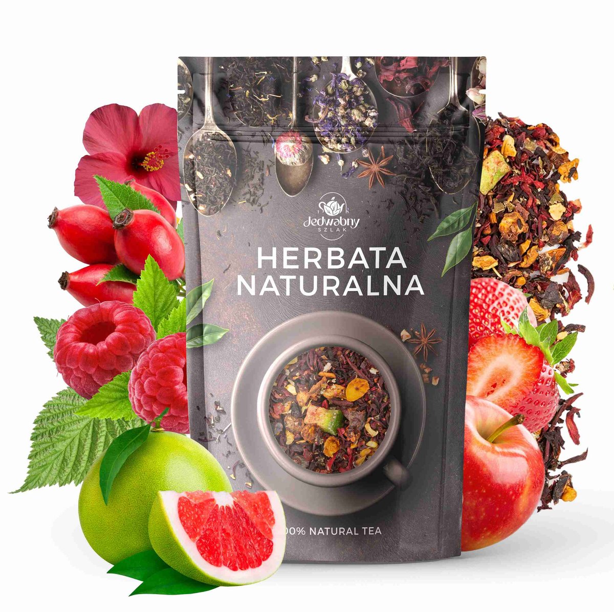 Herbata owocowa Ogród miłości 100g truskawka liofilizowana MALINA